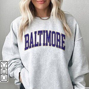 Baltimore Football Sweatshirt Retro Vintage NFL Ravens Crewneck Classic Fan 05